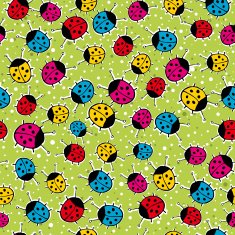 green background with ladybirds