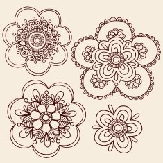 Henna Mehndi Flowers Doodles