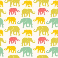 Seamless pattern with hand drawn silhouette elephants N10