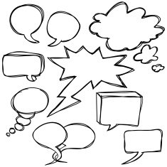 Conversation bubble in black and white N4