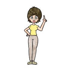 cartoon woman explaining her point N57