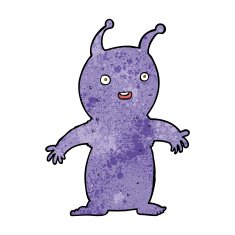 cartoon happy little alien N13