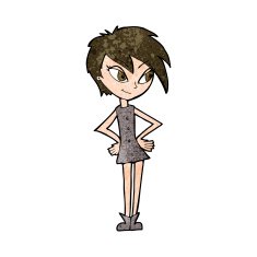 Cartoon Girl With Hands On Hips N30