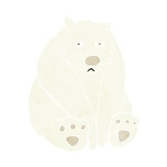 cartoon unhappy polar bear N8