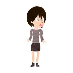 cartoon annoyed woman N287