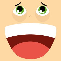 Funny Cartoon Character Face Illustration Editable N23