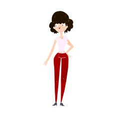 cartoon pretty woman N426