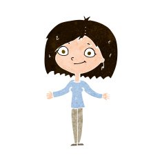 cartoon woman shrugging shoulders N728