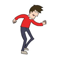 cartoon happy man dancing N52