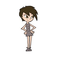 Cartoon Girl With Hands On Hips N31