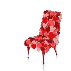 Love chair red for your design