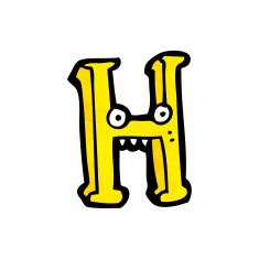 Cartoon Letter H N26