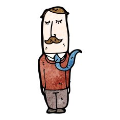 cartoon mustache man N46