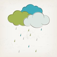 Retro rainy clouds