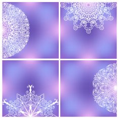 Set Of Backgrounds With Lacy Patterns