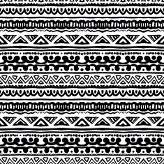 Striped ethnic pattern in black and white