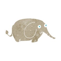 cartoon sad little elephant N15