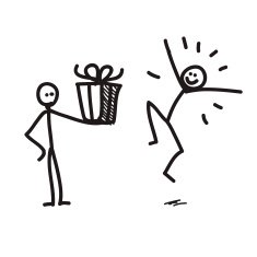 Funny characters making presents N4