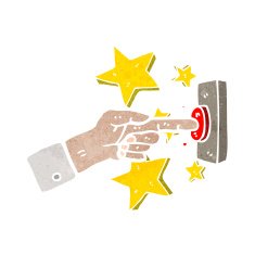 finger pushing button cartoon