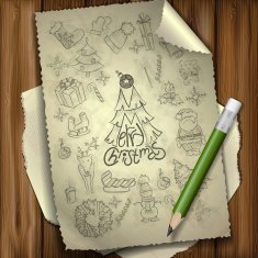 Hand Drawn Christmas Set N11