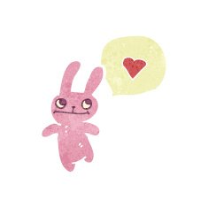 retro cartoon pink rabbit N8
