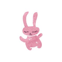 retro cartoon pink rabbit N9