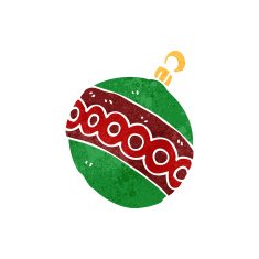 retro cartoon christmas bauble N4