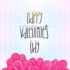 Happy Valentines Day card with doodles