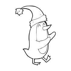 Cartoon Christmas Penguin N43