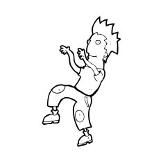 cartoon happy man doing funny dance N26