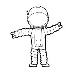 Cartoon Astronaut N196