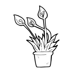 cartoon orchid plant N14