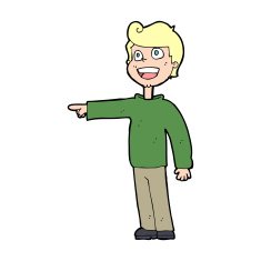 cartoon man pointing and laughing N56