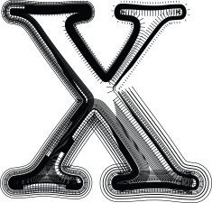font Illustration Letter X N9