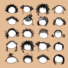 Set of female hairstyles for your design