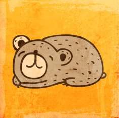 Cute Sleeping Bear on Grunge Background