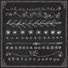 Hand-drawn line border set N28