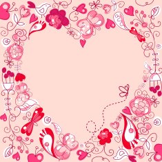 folk floral heart