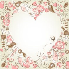 floral background with a Heart Frame N3