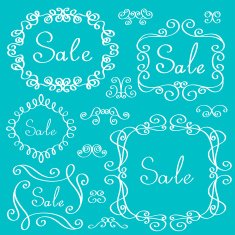 Set of frames vignettes and text sale