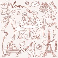 Paris love doodles