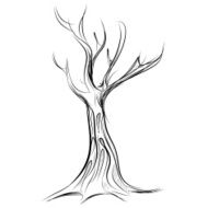 Tree cartoon icon isolated on white