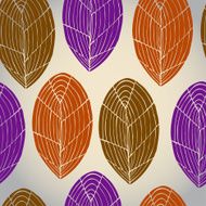 Colorful seamless retro leaf pattern