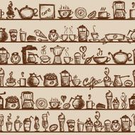 Coffee time seamless background for your design N2