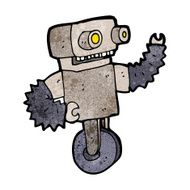 cartoon old robot N21