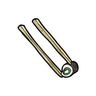 cartoon chopsticks and sushi