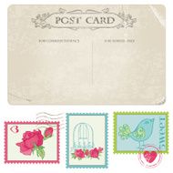 Postcard and Stamp Set