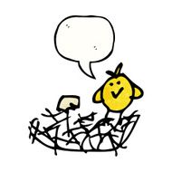 chid&#039;s drawing of a bird in nest N2