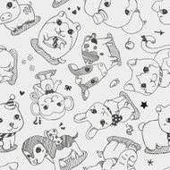 seamless animal pattern N29