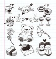 doodle love icons
